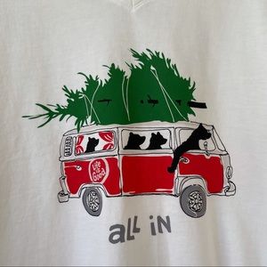 Life is Good All In Christmas Tree Bear Driving Car Long Sleeved Top